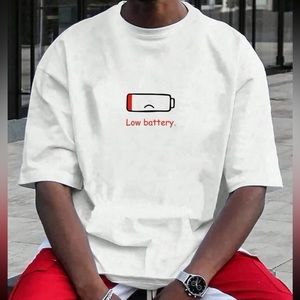 Manfinity homme men battery & letter graphic tee